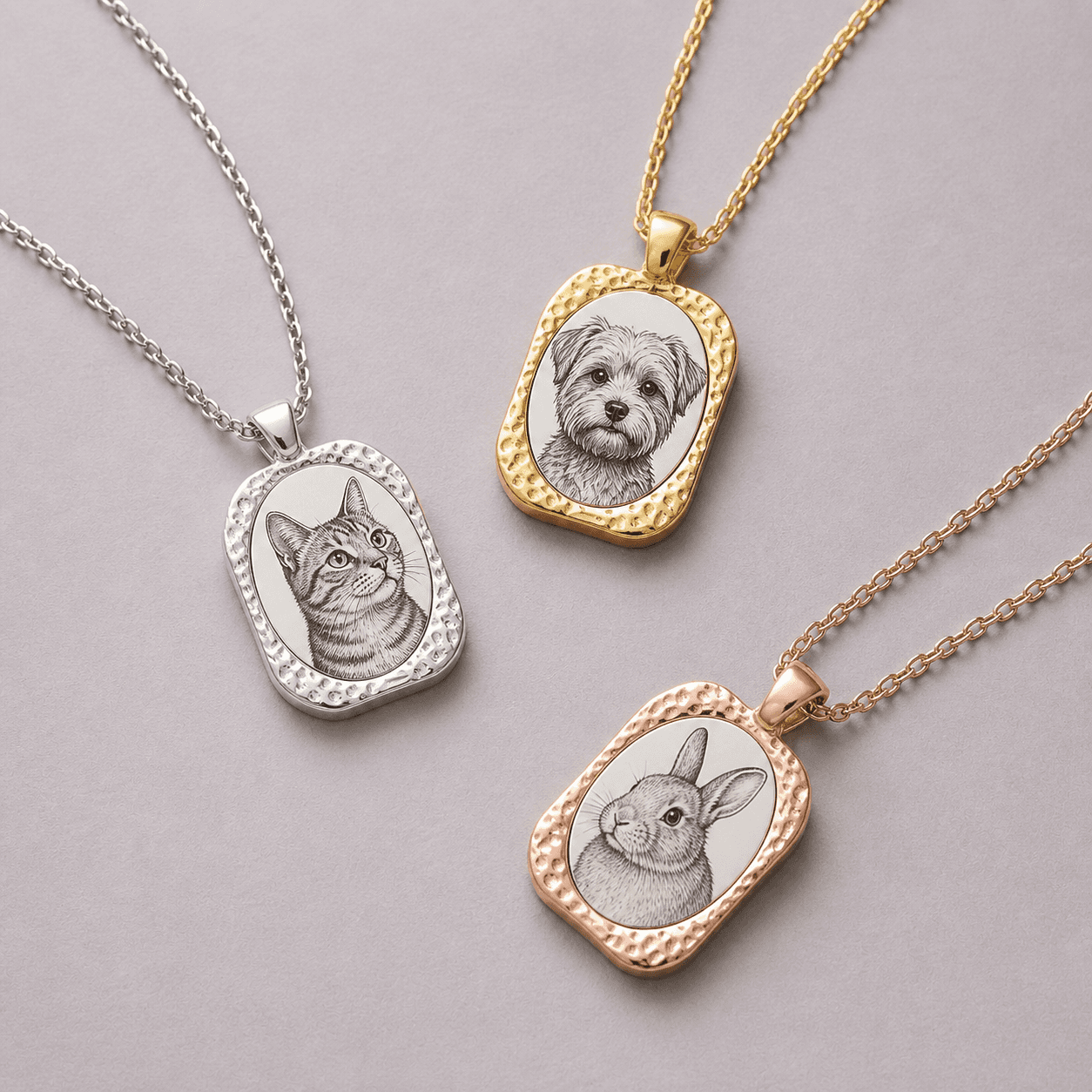 Personalized Pet Portrait Pendant Necklace