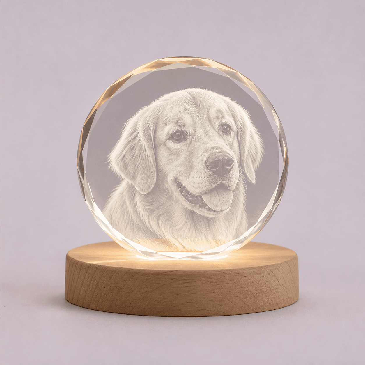 Personalized Pet Photo Crystal Light — view 1