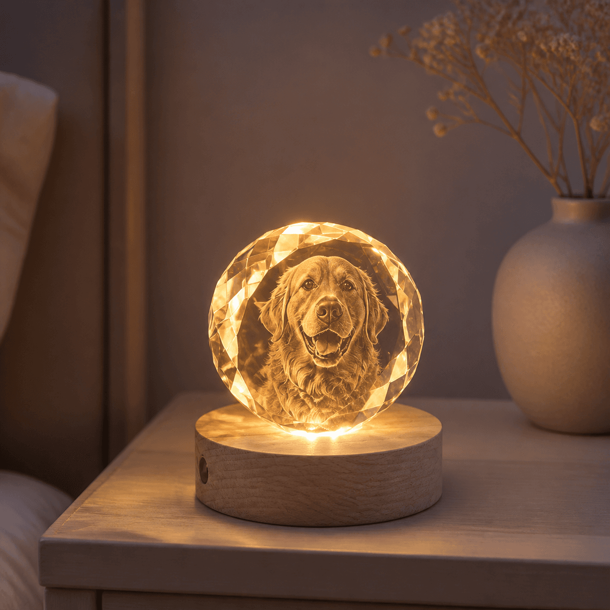 Personalized Pet Photo Crystal Light — view 3