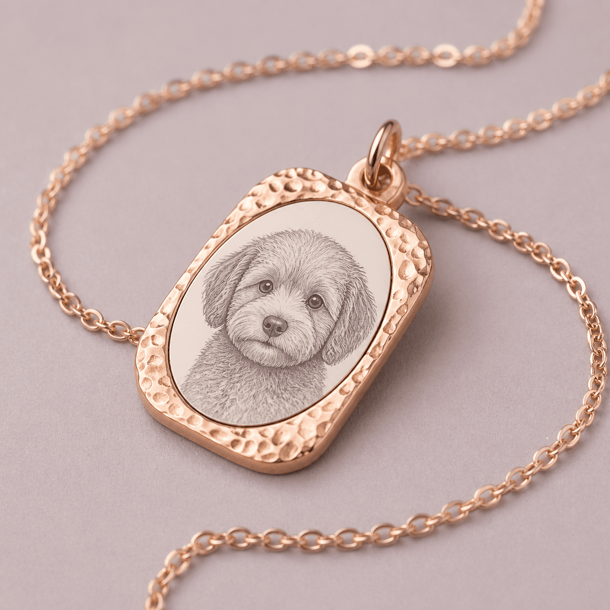 Personalized Pet Portrait Pendant Necklace — view 2